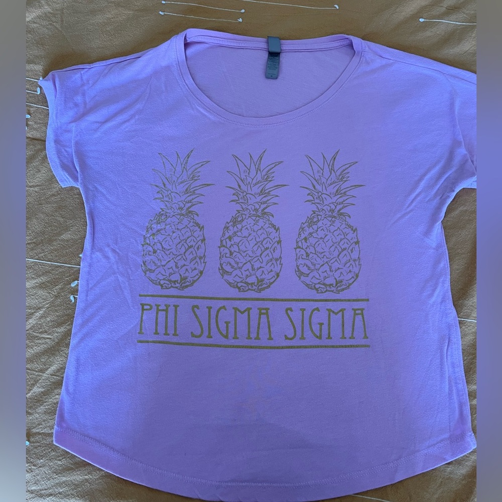 Phi Sigma Sigma Purple Pineapple Shirt Size Medium